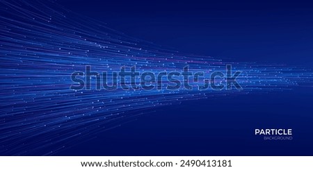 Abstract Fiber Optic Particle Background with Neon Blue and Magenta. Internet science and technology big data background