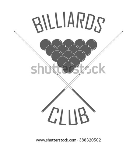 Billiards Club Logo In Retro Style. Billiard Club Badge With Pyramid ...