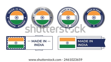 India Flag, India Flag Stamp, Made in India. India Verified, Country Flag Stamp, Verified, Certified, Made in, Tag, Seal, Stamp, Silver, Flag, Icon vector.