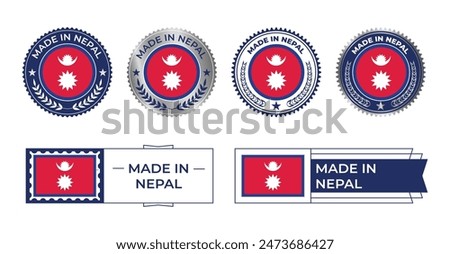 Nepal Flag Stamp. Made in Stamp Isolated in White Background. Symbol, Vector, Icon, Illustration.