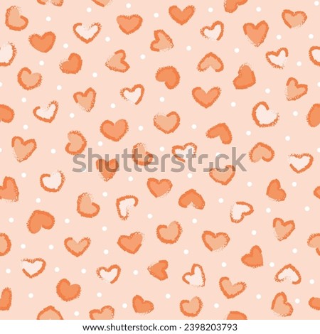 peach fuzz love seamless pattern. abstract heart background. good for fashion design, backdrop, wallpaper, textile, fabric, dress, pajama, swimwear, sleepwear.