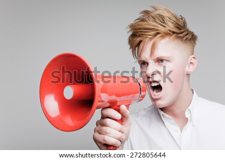 Guy & red megaphone