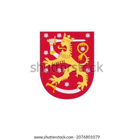 Vector national coat of arms of Finland, Original and simple Coat of arms of Finland flag isolated vector in official colors and Proportion Correctly.