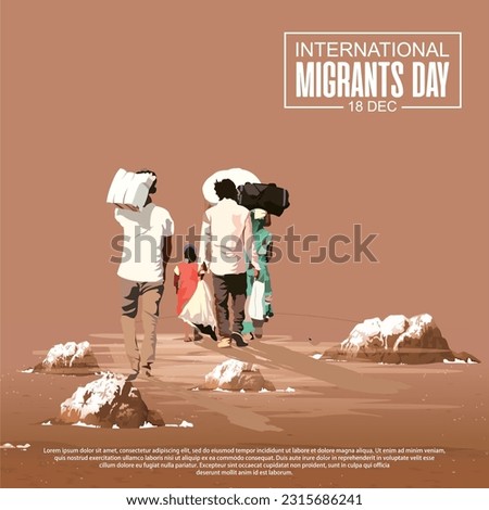 Vector illustration of a background for International Migrants Day.