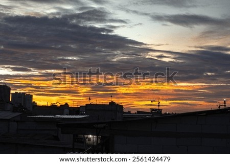 Similar – Image, Stock Photo Sunset behind dark clouds