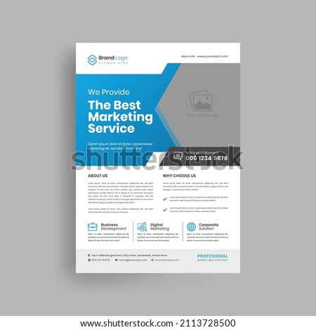Professional and Creative Business Vector Template for Corporate Flyer, Annual Report, Brochure, Cover Design, Presentation, Marketing in A4 Print Ready