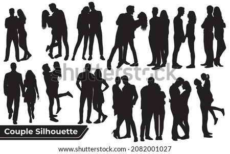 Full Length Of Silhouette Couple Doing Various Activities Against