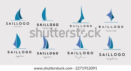 collection of sailing ship logo vector illustration design