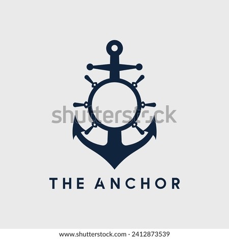 steering wheel anchor logo vector design for use brand company sign