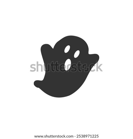 Silhouette ghost vector isolated. ilhouette ghost  icon on white background. Icon for web design, apps, sticker, banner, poster, printing usage and part of logo.