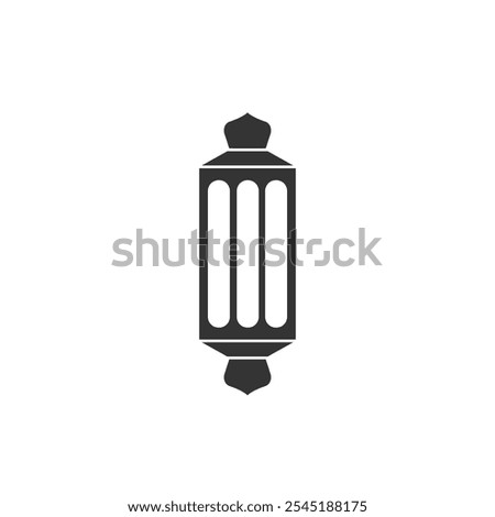 Silhouette lantern vector isolated. Silhouette muslim lantern icon on white background. Icon for web design, apps, sticker, banner, poster, printing usage and part of logo.