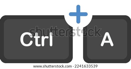 selection all shortcut keyboard Icon Vector FLat Illustration