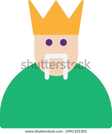 King Crown Royal Man Icon Vector Flat Illustration