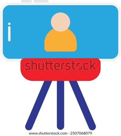 Selfie Mobile Photo Icon Vector Flat Illustration