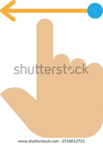 Drag Left Gesture Icon Vector Flat Illustration