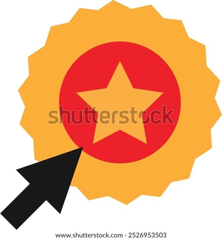 Favourite Star Bookmark Icon Vector Flat Illustration