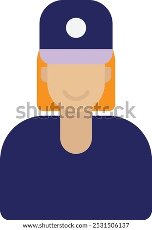 Postwoman Tracking Service Icon Vector Flat Illustration