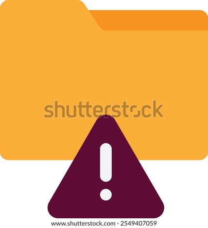 Folder File Alert Icon Vector Flat Illustration