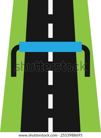 Highway Drive Train Icon Vector Flat Illustration