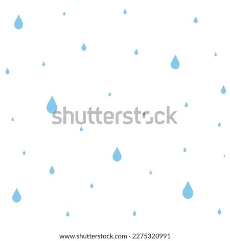 Rain, falling raindrops. Vector Illustration for printing, backgrounds, covers and packaging. Image can be used for greeting cards, posters, stickers and textile. Isolated on white background.