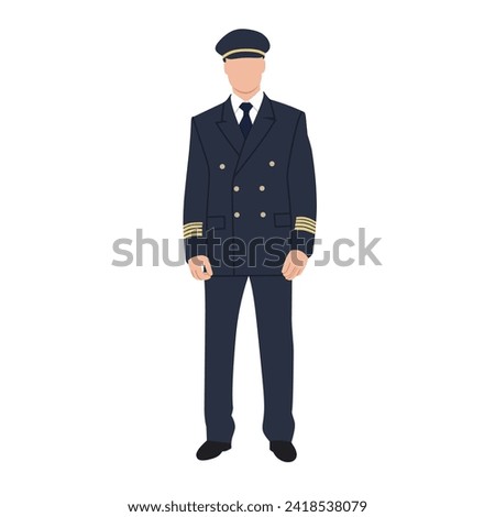 Vector flat illustration of Man pilot,dream job,working,pilot ilustration