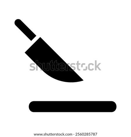 Knife and cutting board icon. Concept of cooking, kitchen, and food preparation.