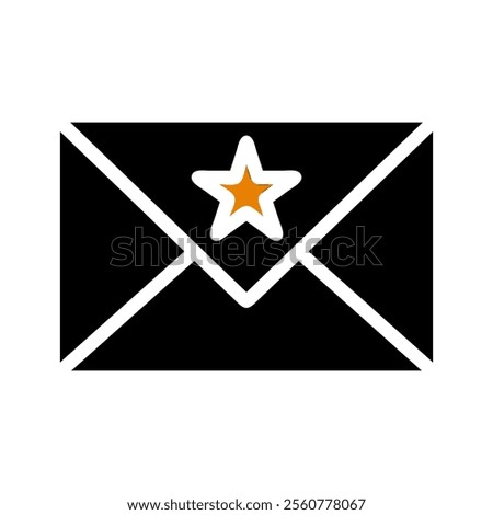 Envelope icon with star. Concept of favorite, important, or special message.