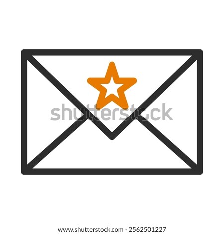 Envelope with star icon. Concept of favorite, important, or special message.