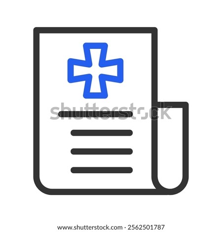 Medical record icon. Concept of healthcare, diagnosis, and treatment.