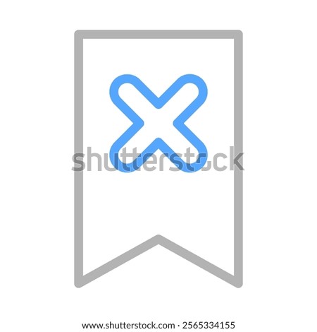 Bookmark delete icon. Concept of remove, cancel, and error.