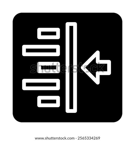 Left text alignment icon. Concept of formatting, editing, and writing.