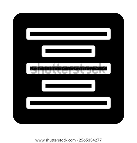 Center alignment icon. Concept of text formatting, editing, and writing.