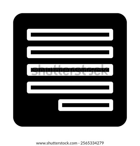 Right aligned text icon. Concept of text formatting and document editing.