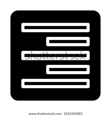 Right alignment text icon. Concept of text formatting and document editing.