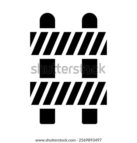 Road barrier icon. Concept of under construction, warning, and danger.