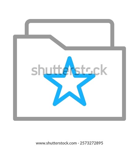 Folder with star icon. Concept of favorite, bookmark, and important.