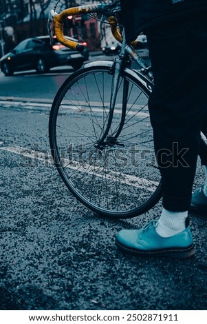 Similar – Image, Stock Photo bicycle traffic light Berlin shows red