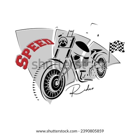 Bike rider speed vector design for t shirt , hoodies , sweatshirt and others 