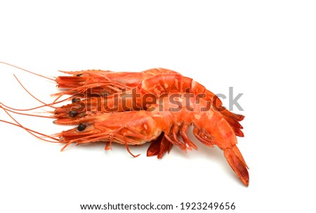 Steamed shrimp isolated on white background ストックフォト © 