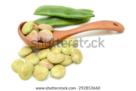 Lima beans isolated on white background
