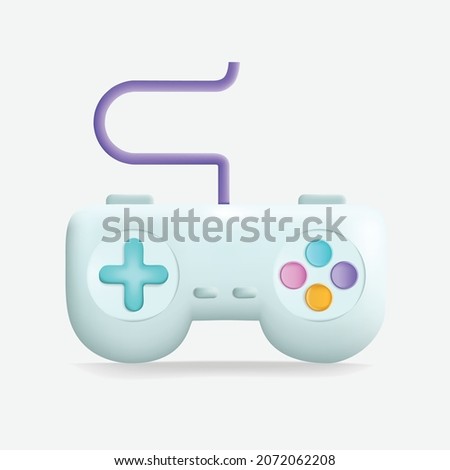 Game controller joystick icon 3d vector illustration design.