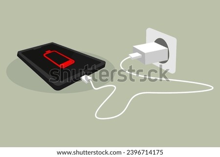 Vektor Stok Phone Charger Vector Illustration