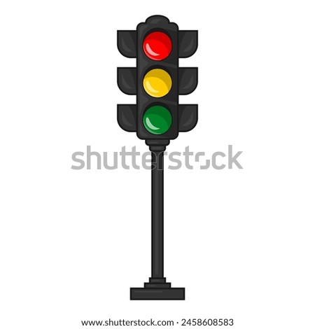 Stop Traffic Light Signal vector graphic isolated on white transparent background in flat cartoon illustration for icon, sign, logo and symbol with customizable eps file vector.