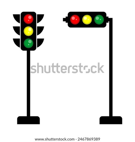 Unique Flat Cartoon Illustration of Customizable Stop Traffic Light Signal Vector Graphic, Isolated on Transparent Background for Icon, Logo and Symbol Purposes - EPS File Included