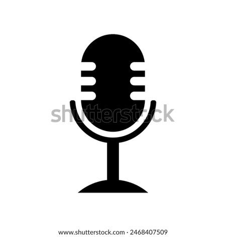 Microphone vector icon, logo on a white background