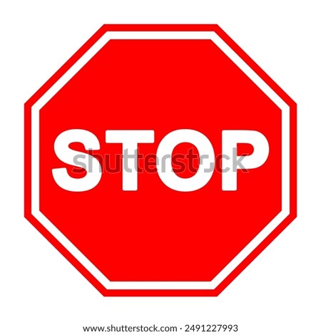 stop sign is prohibited, Stop traffic sign, red vector illustration for apps and webdesign, Wall Red Stop Sign Vector illustration EPS10 printable design.