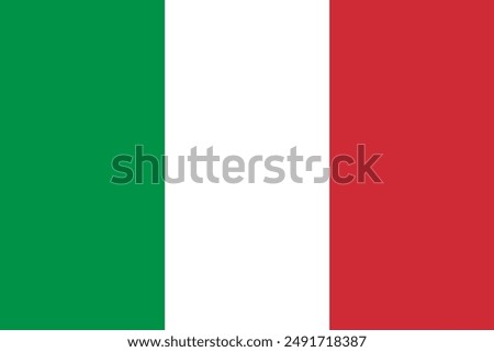 Vector flag of Italy. Symbol of patriotism and freedom. This file is suitable for digital editing and printing of any size. Italian Republic (Italy) Europe Flag, official colours, illustration. EPS10.