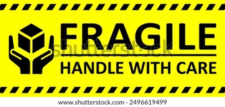 Vector Icons Set for Fragile Packages, Logistics and Shipping Delivery Labels. Fragile Package Concept. Print Ready Design. Ensure Safe Handling