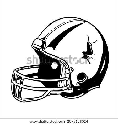 vector of a black and white baseball helmet, good for design and logo reference