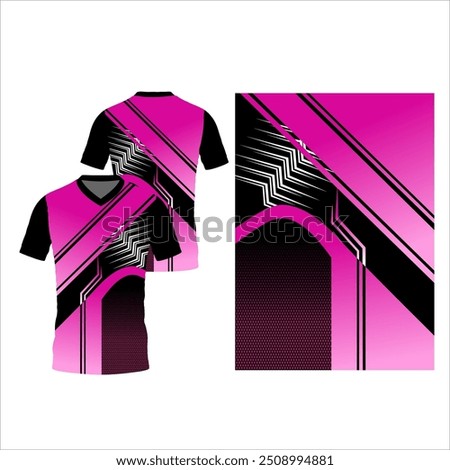 vector image of pink and black jersey t-shirt design, good for use in making jersey t-shirt design references